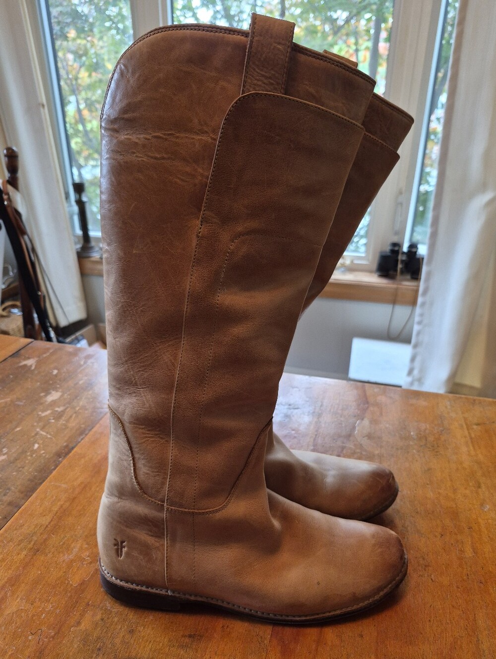 FRYE Paige Tall Tan Riding Boots Leather Size 9 M